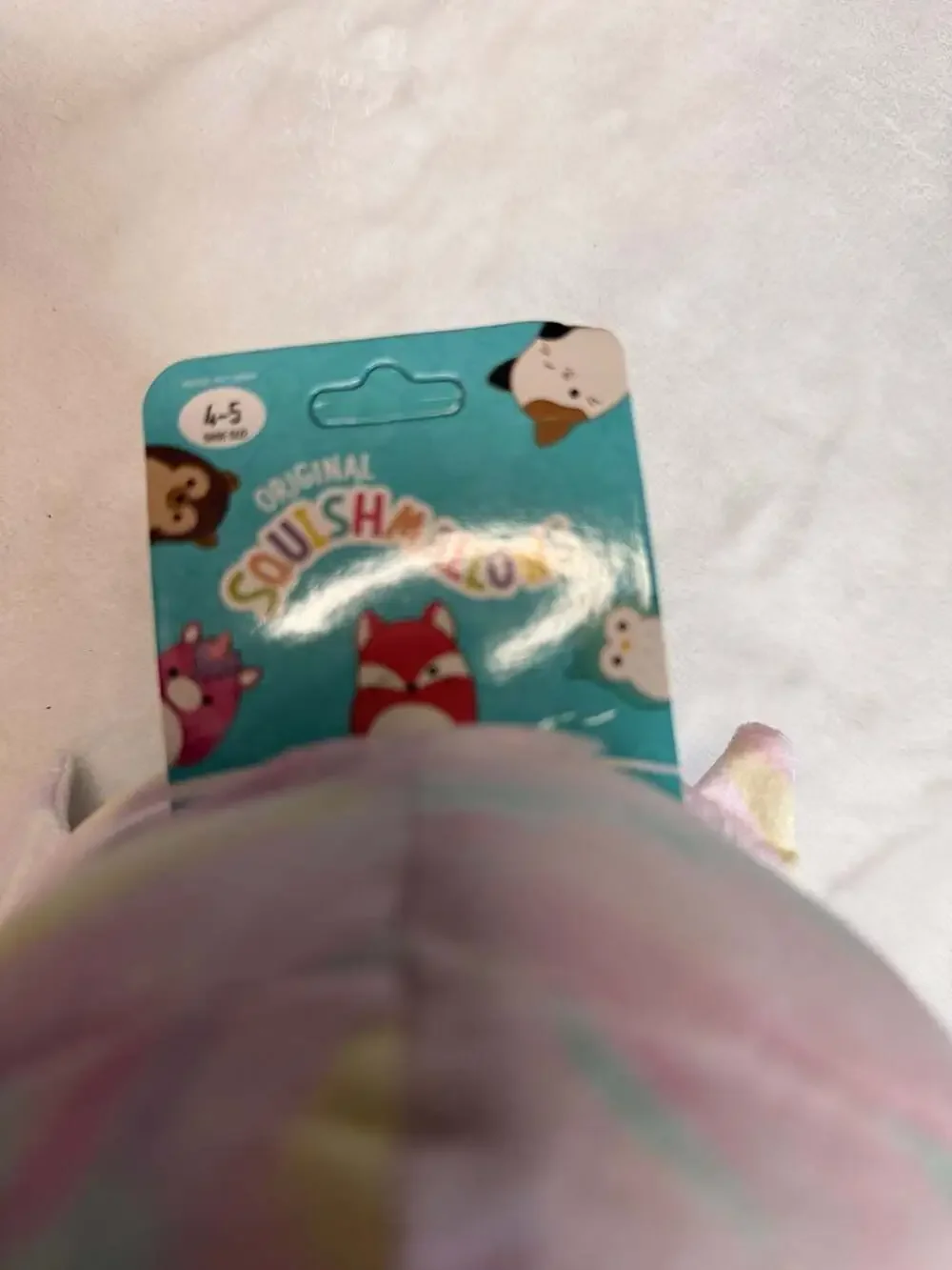 Squishmallows Pastel Tie-Dye Owl Plush Slippers Kids Size 4-5 NWT